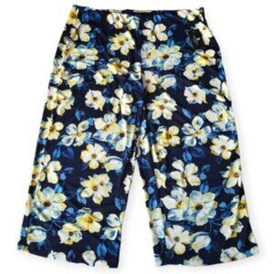 High Waist Wide Leg Cropped Floral Pant Size 3X Jules & Leopold